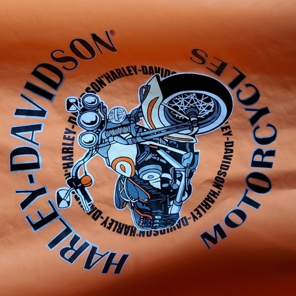 Harley Davidson orange rain slicker  jacket size 10 kids - Picture 3 of 11